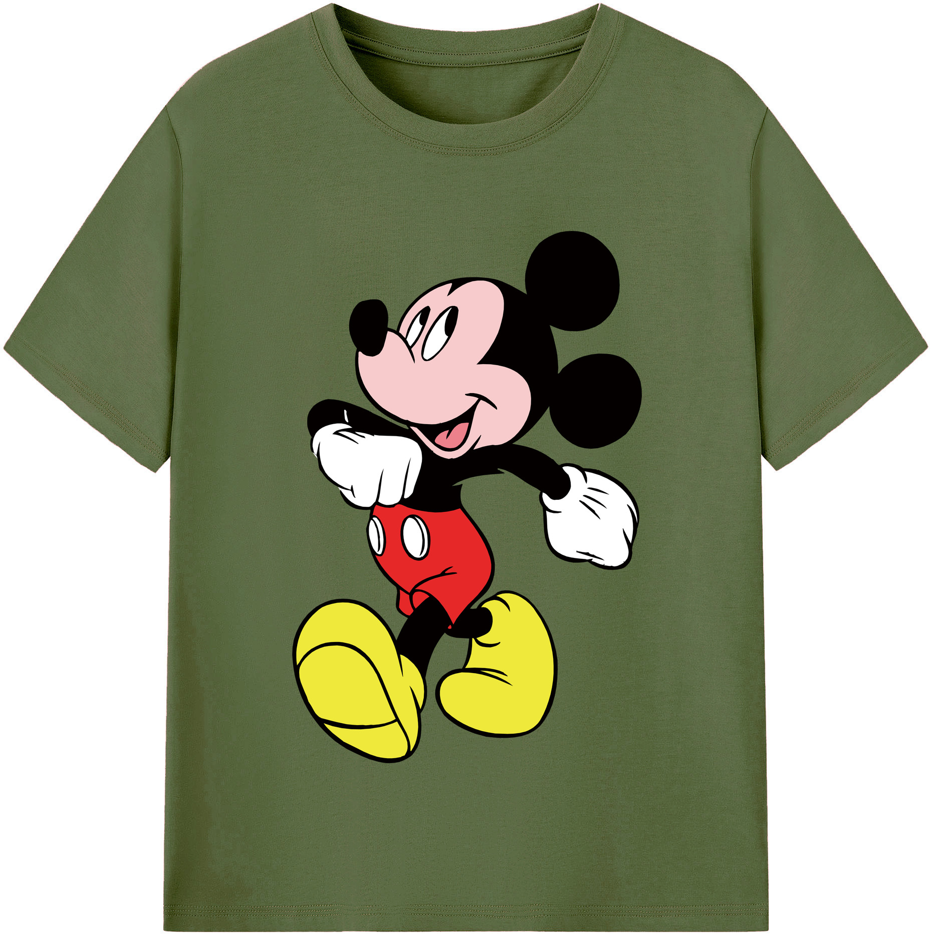 （画像用） ミッキーマウス Mickey Mouse 綿100％半袖Tシャツ（フロントプリント）